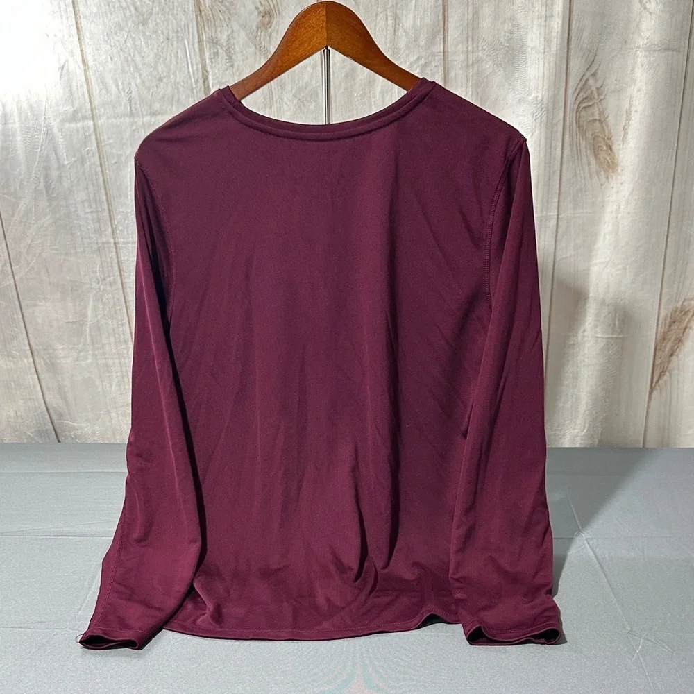 Athleta Burgundy Long Sleeve Tee - Picture 3 of 5